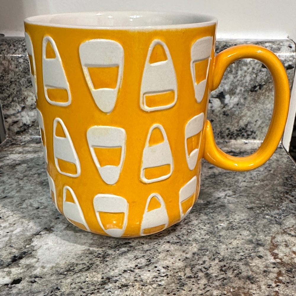Yellow and White Ceramic Mug